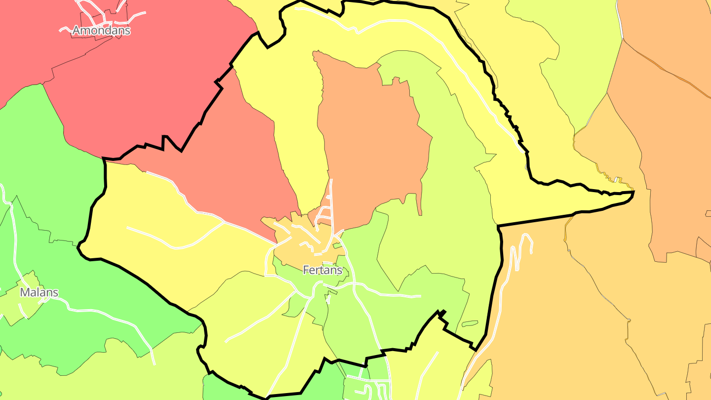 Carte des prix de l'immobilier Fertans