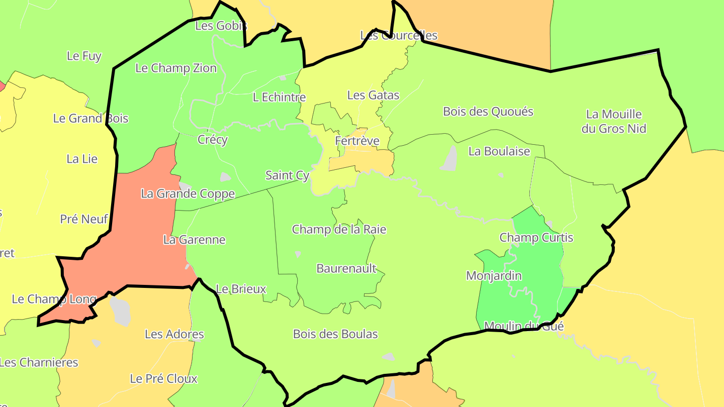 Carte des prix de l'immobilier Fertrève