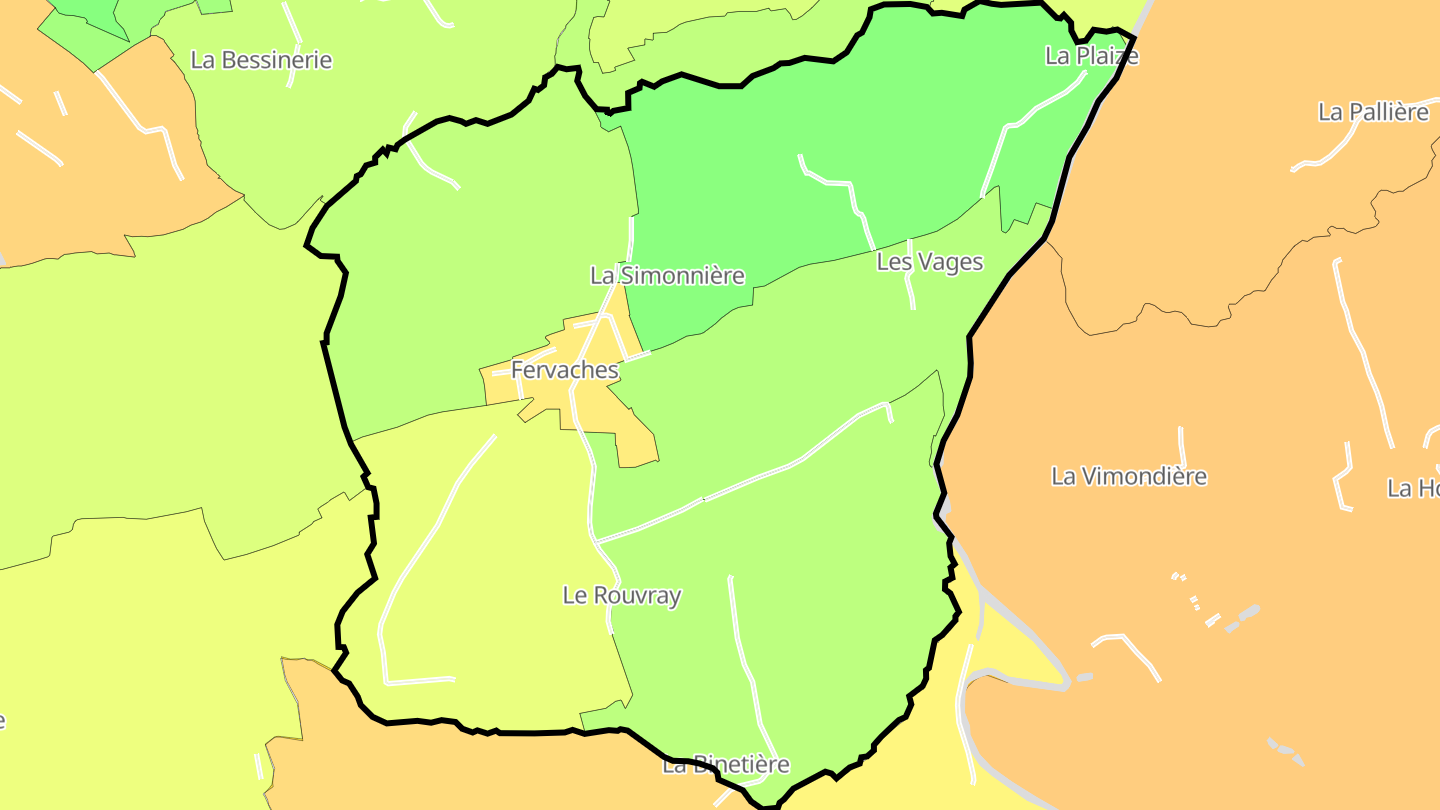 Carte des prix de l'immobilier Fervaches