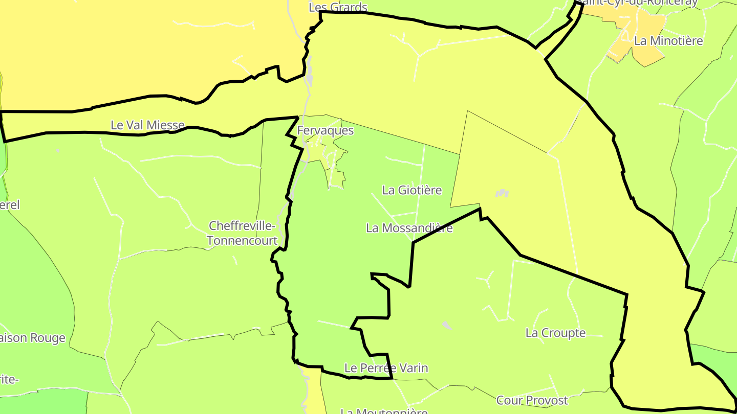 Carte des prix de l'immobilier Fervaques