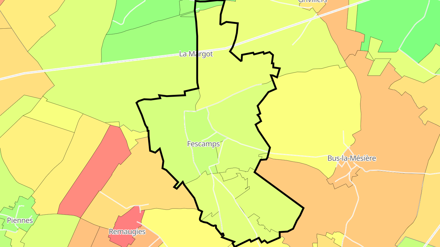 Carte des prix de l'immobilier Fescamps