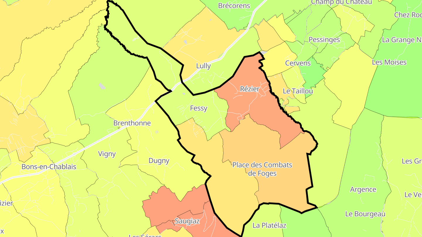 Carte des prix de l'immobilier Fessy