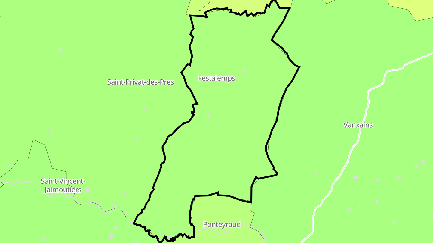 Carte des prix de l'immobilier Festalemps