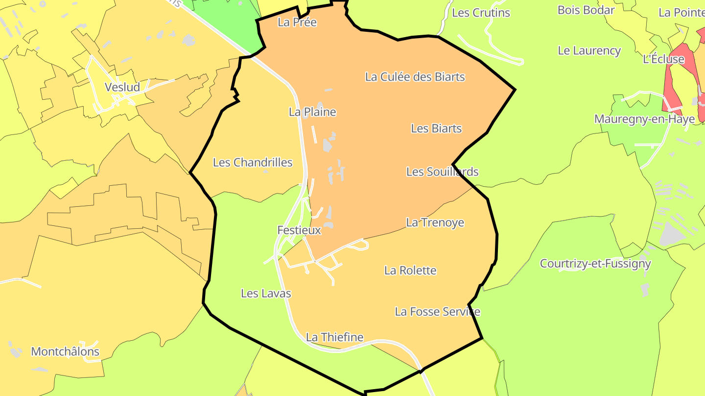 Carte des prix de l'immobilier Festieux