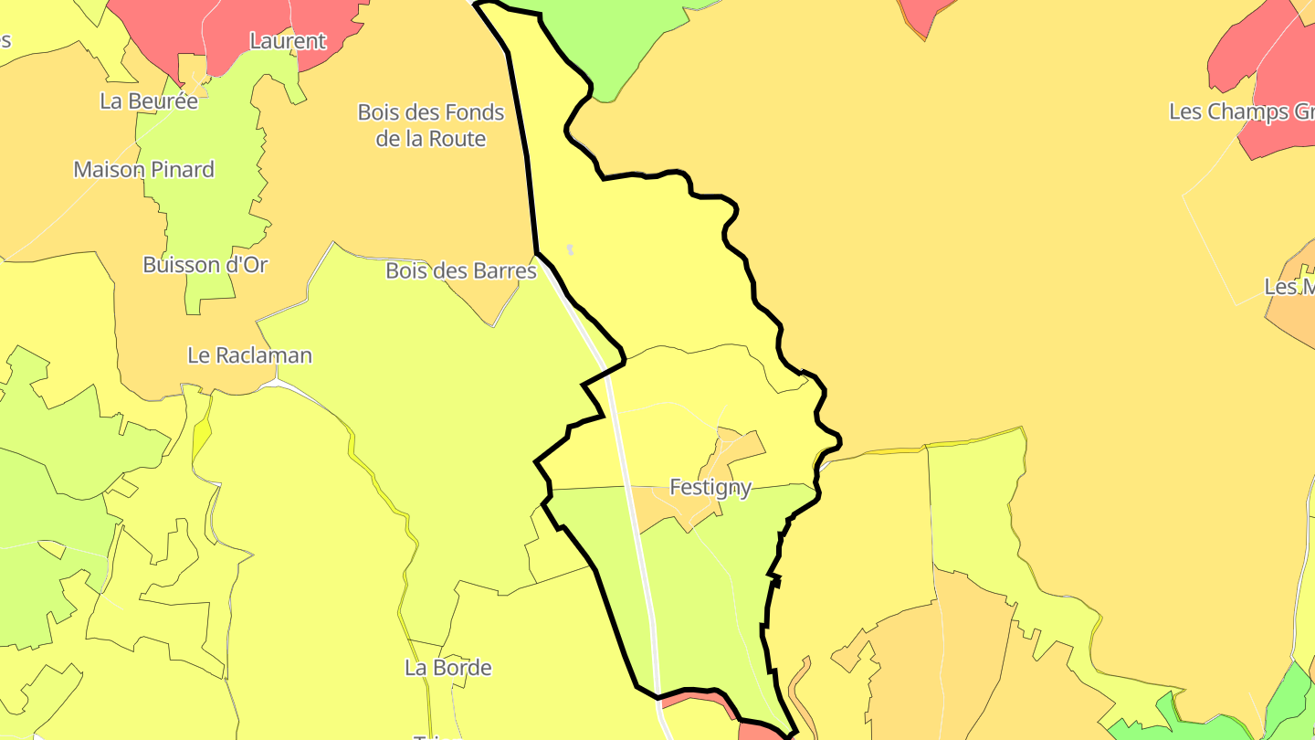 Carte des prix de l'immobilier Festigny