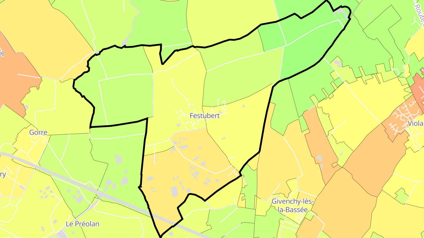 Carte des prix de l'immobilier Festubert