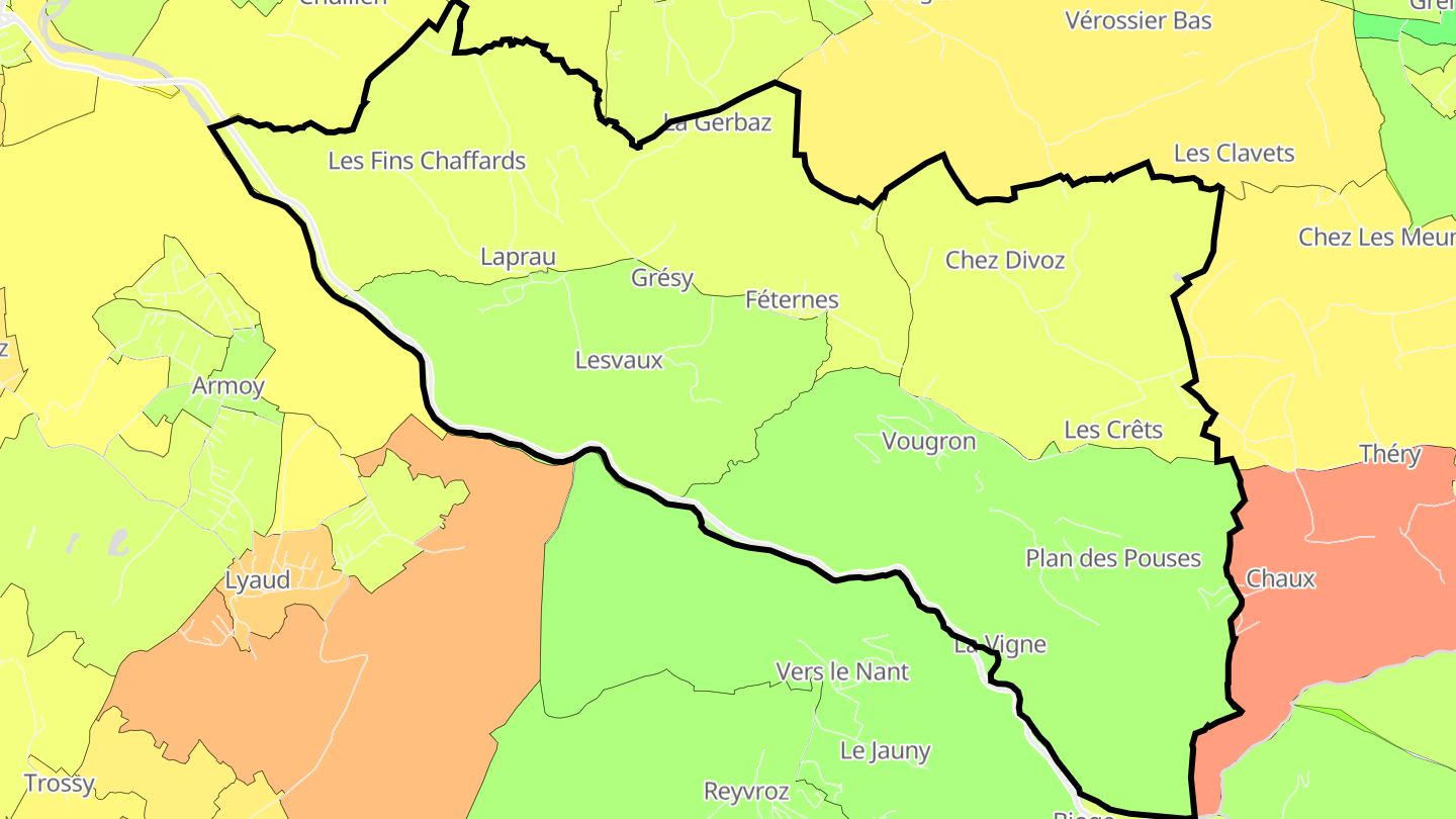 Carte des prix de l'immobilier Féternes