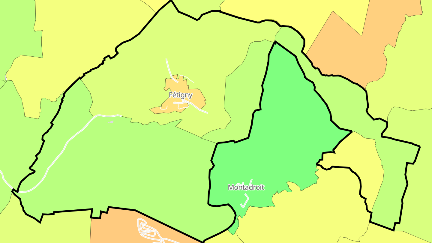 Carte des prix de l'immobilier Fétigny