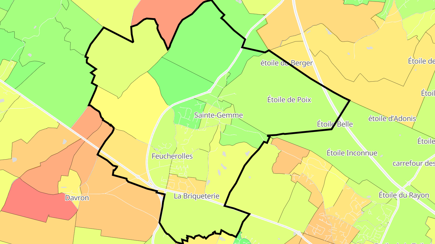Carte des prix de l'immobilier Feucherolles
