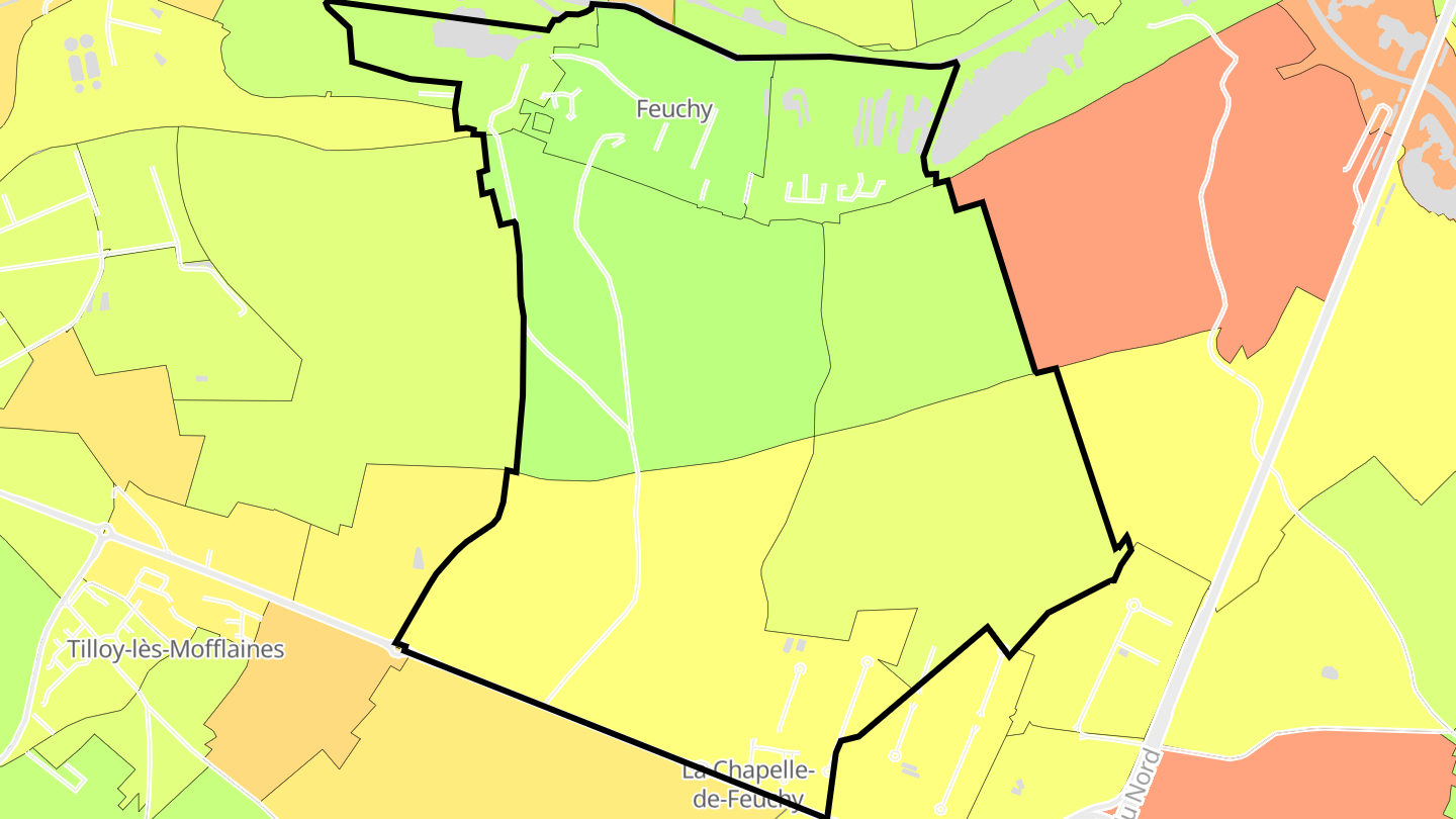 Carte des prix de l'immobilier Feuchy