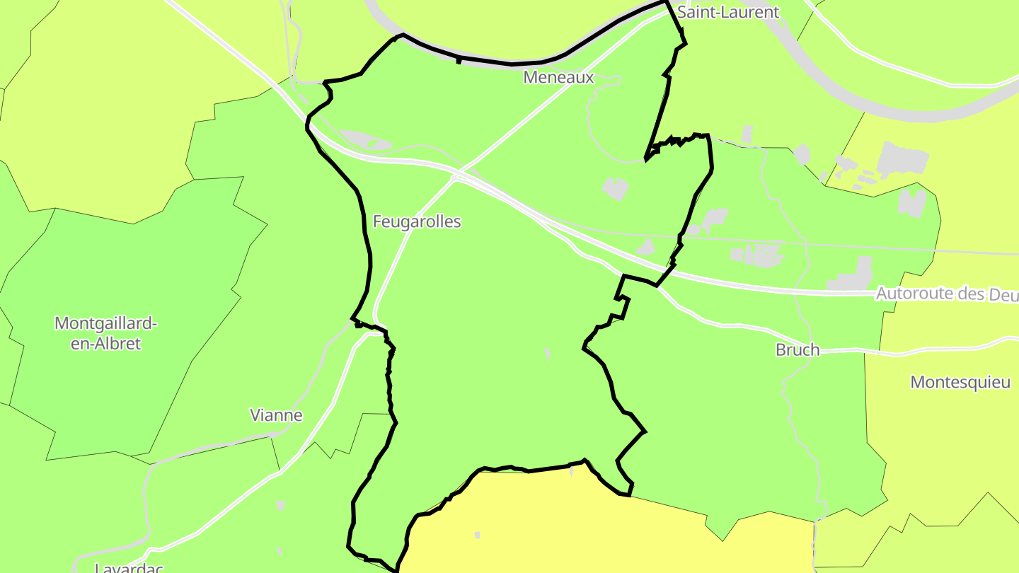 Carte des prix de l'immobilier Feugarolles