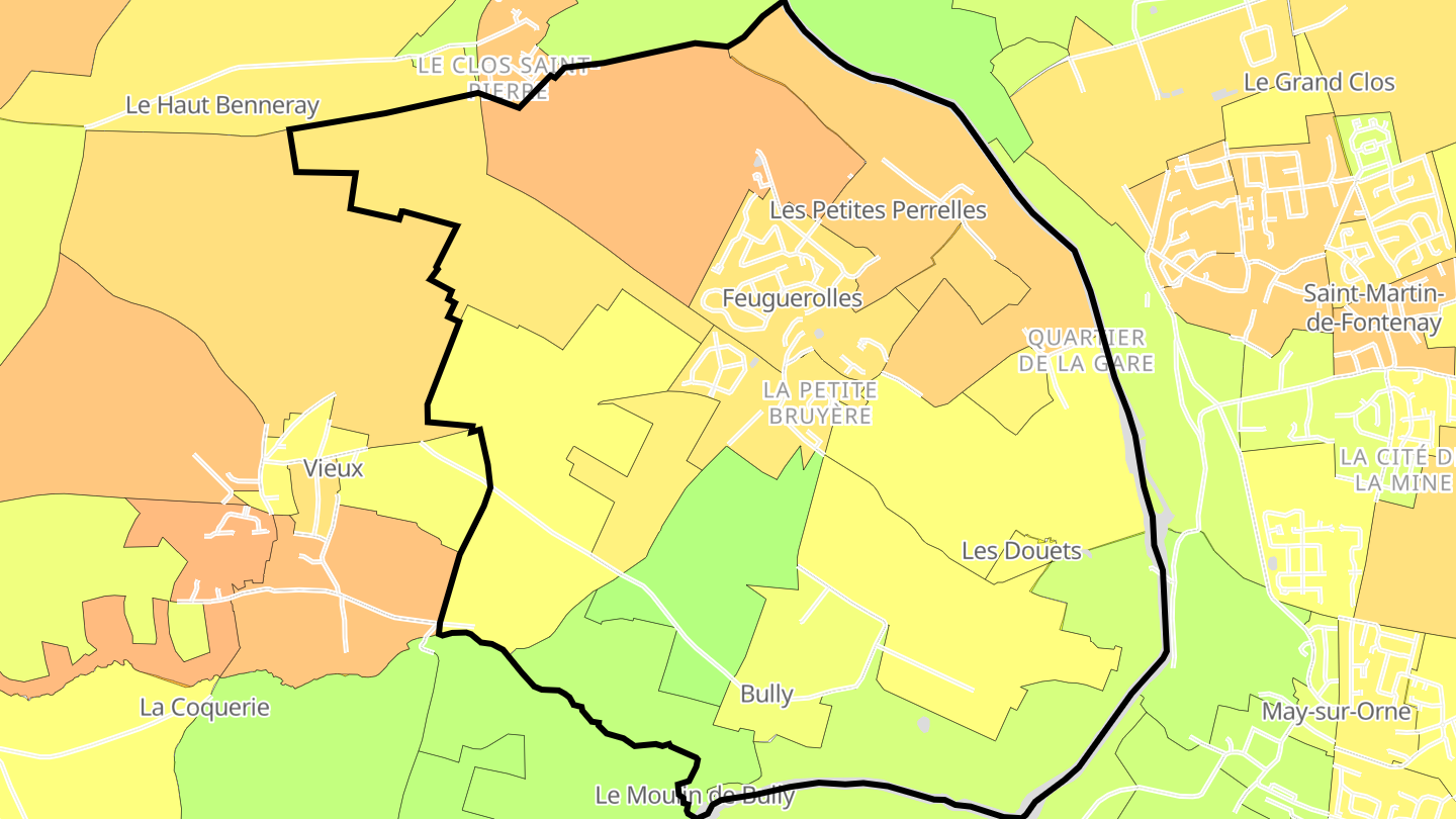Carte des prix de l'immobilier Feuguerolles-Bully