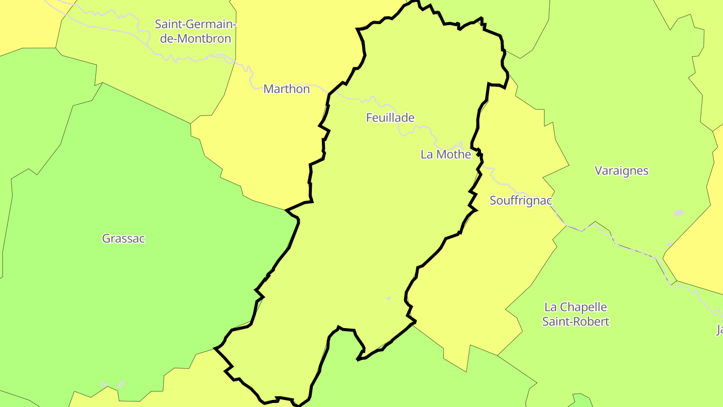 Carte des prix de l'immobilier Feuillade
