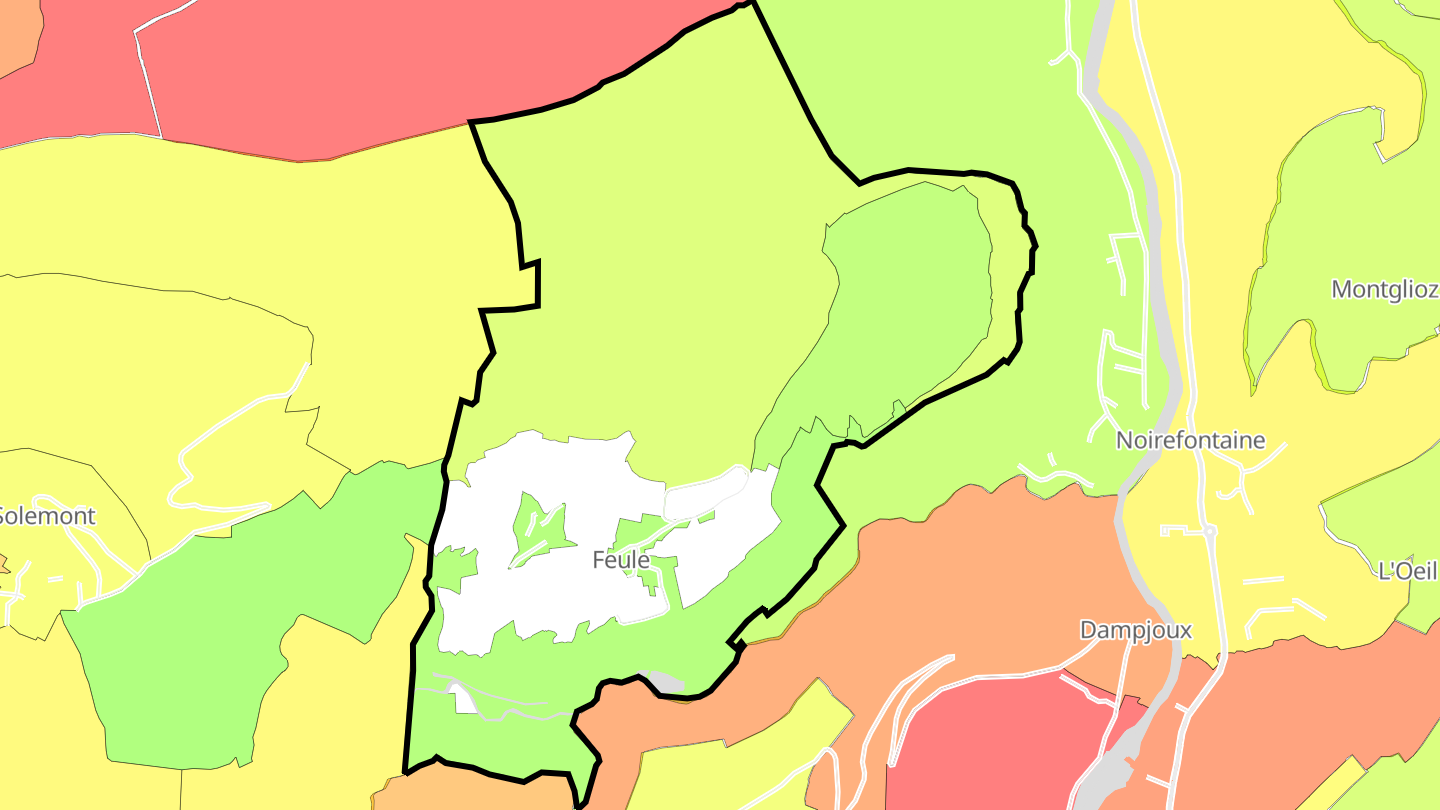 Carte des prix de l'immobilier Feule