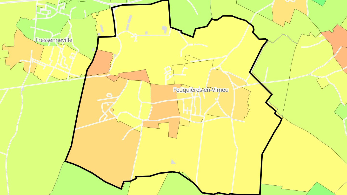 Carte des prix de l'immobilier Feuquières-en-Vimeu