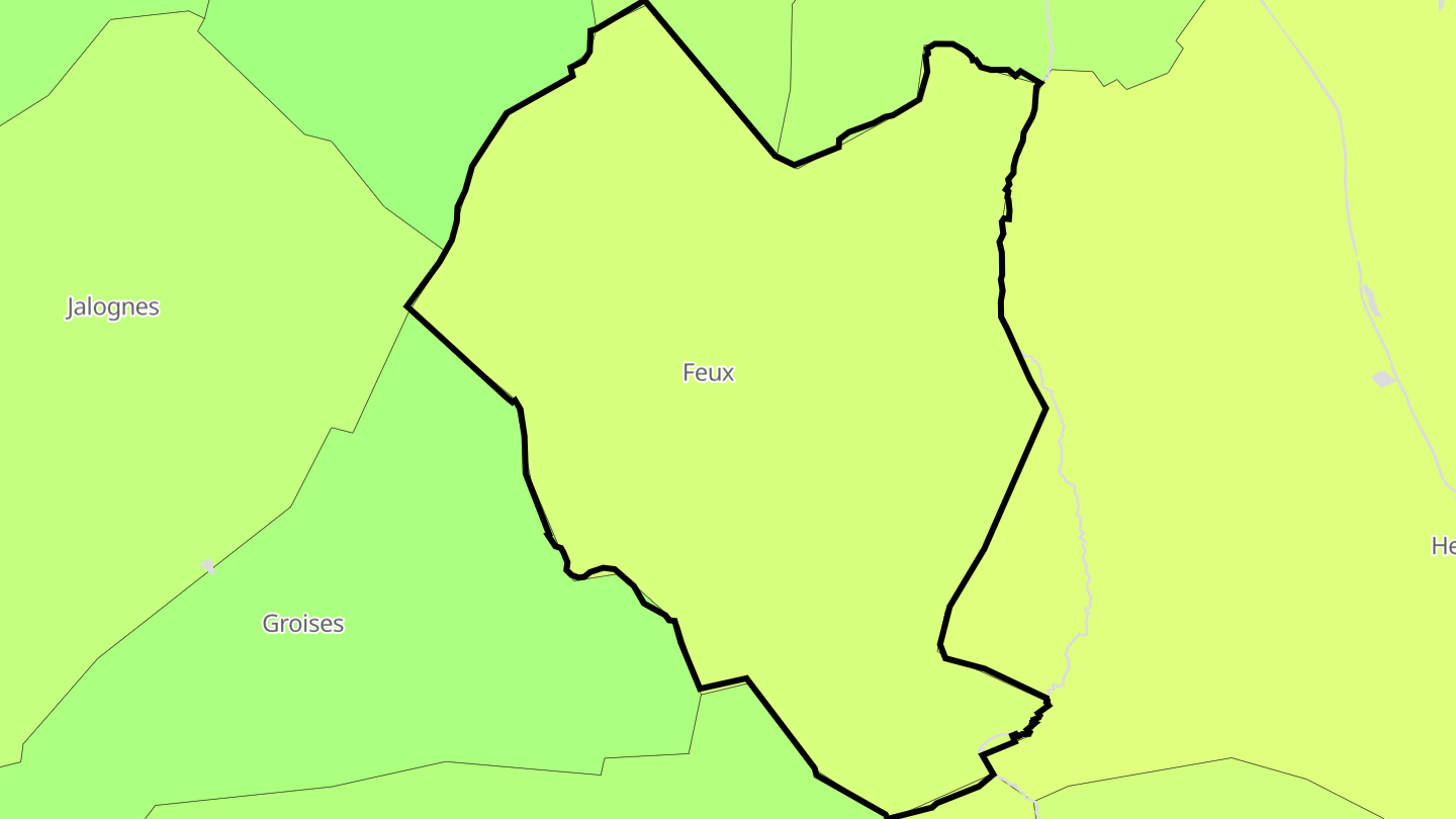 Carte des prix de l'immobilier Feux