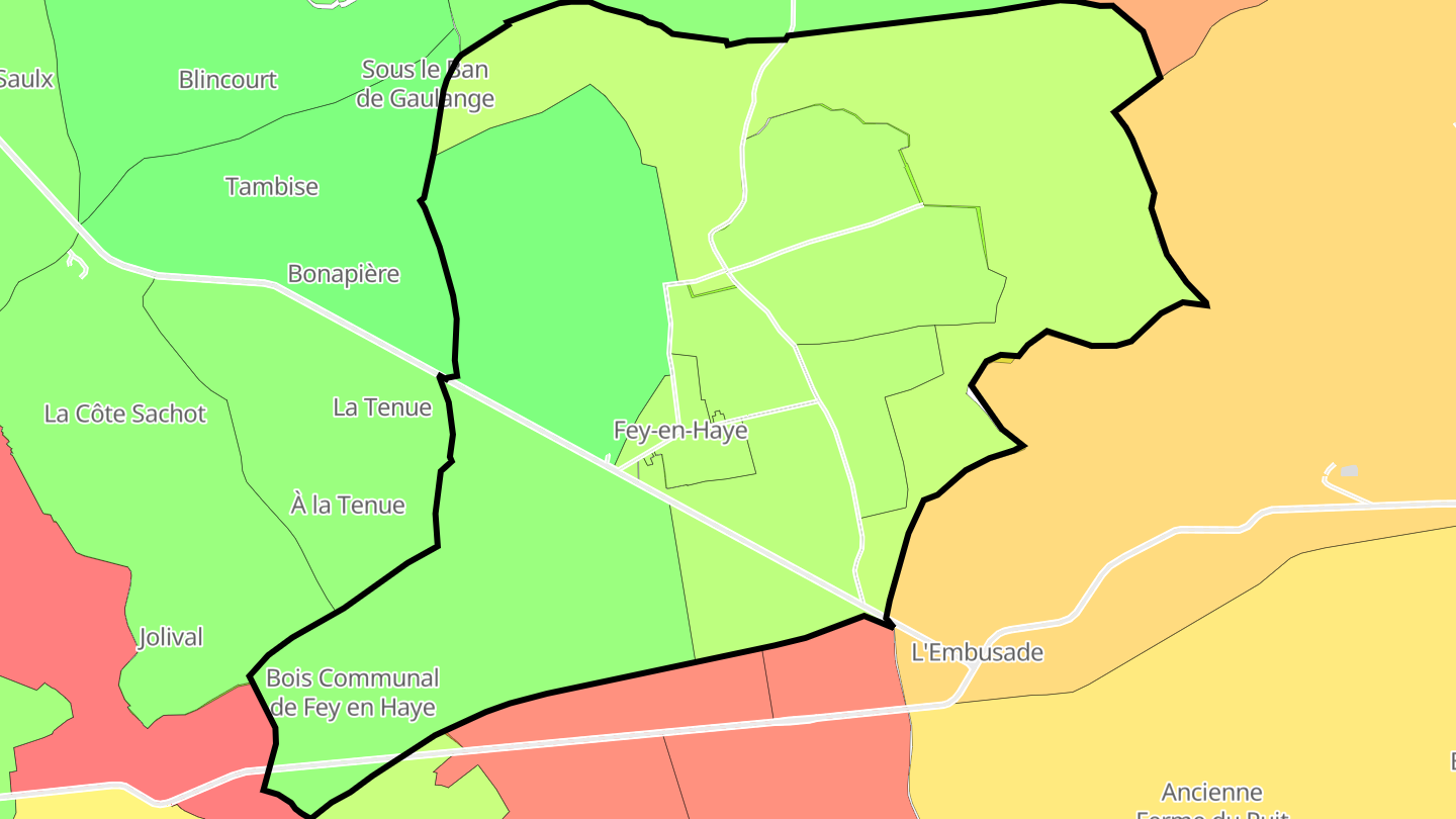 Carte des prix de l'immobilier Fey-en-Haye