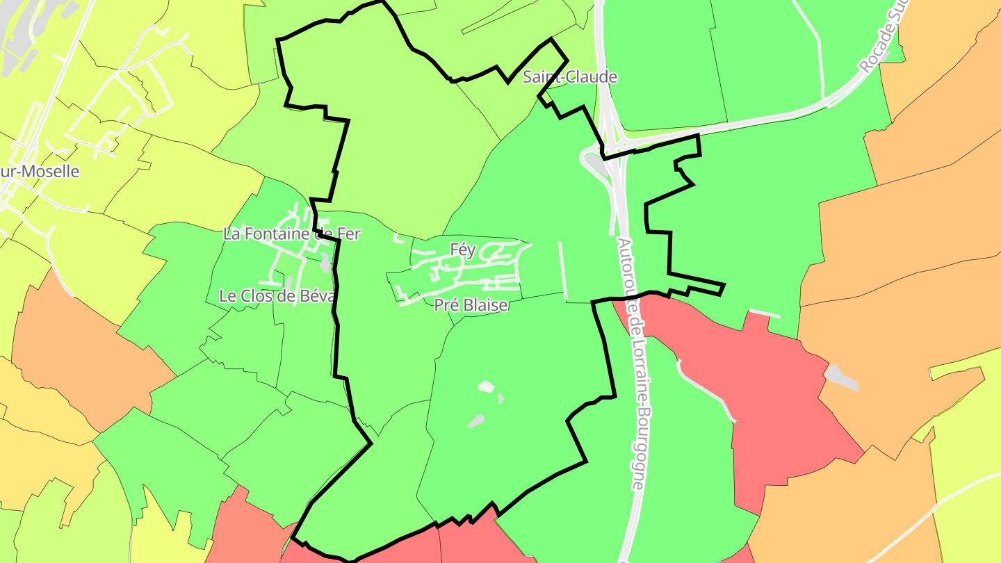 Carte des prix de l'immobilier Féy