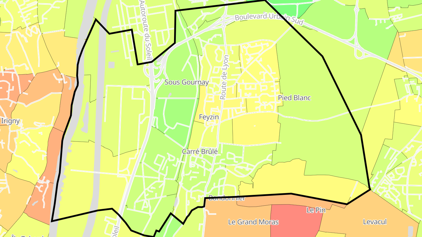Carte des prix de l'immobilier Feyzin
