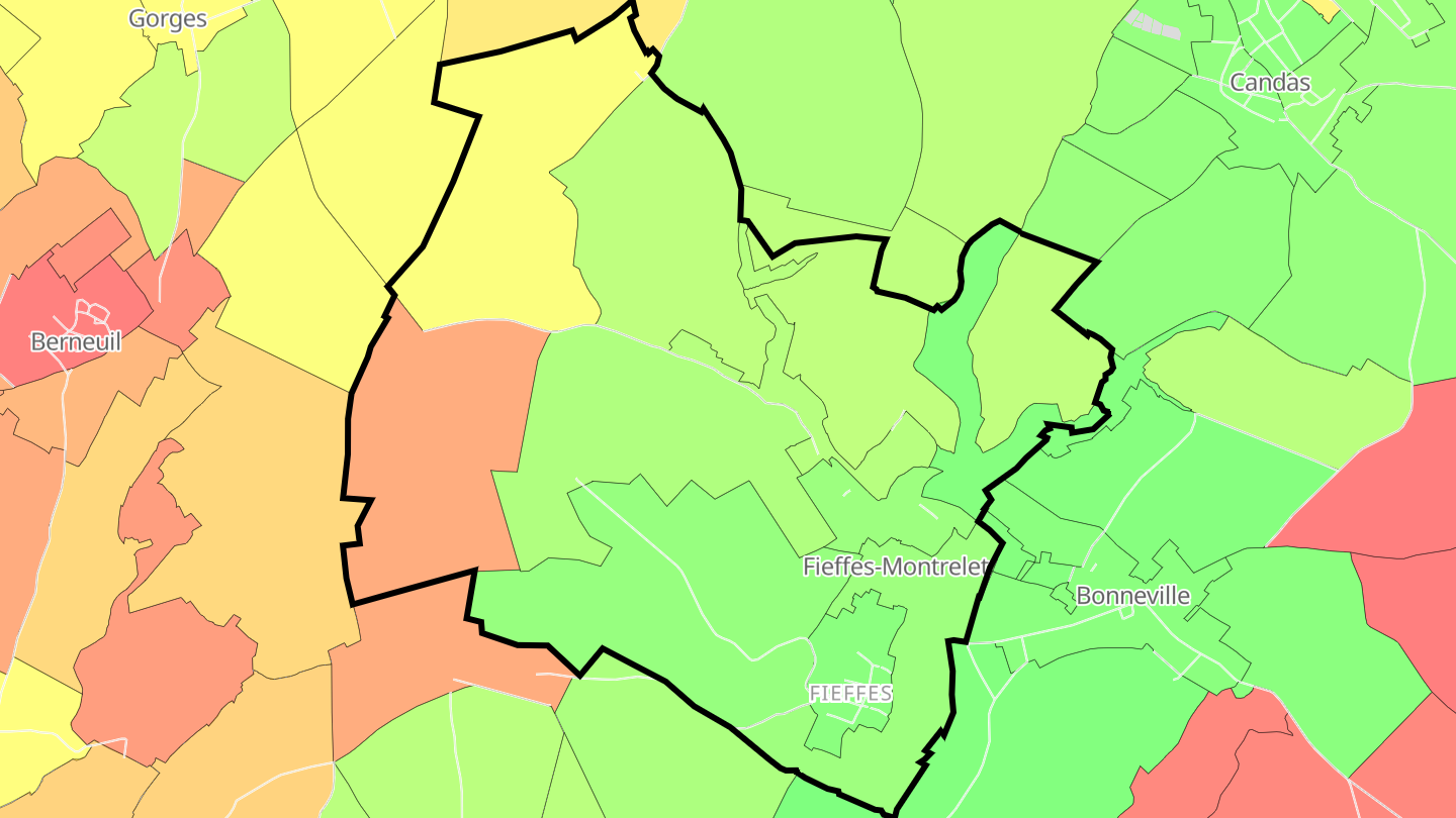 Carte des prix de l'immobilier Fieffes-Montrelet