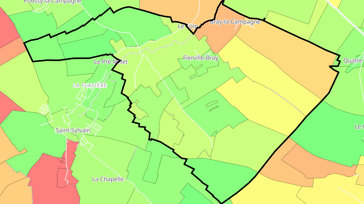 Carte des prix de l'immobilier Fierville-Bray