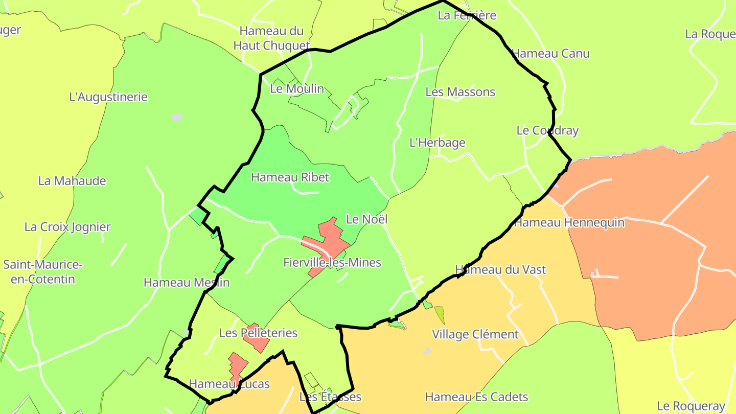 Carte des prix de l'immobilier Fierville-les-Mines