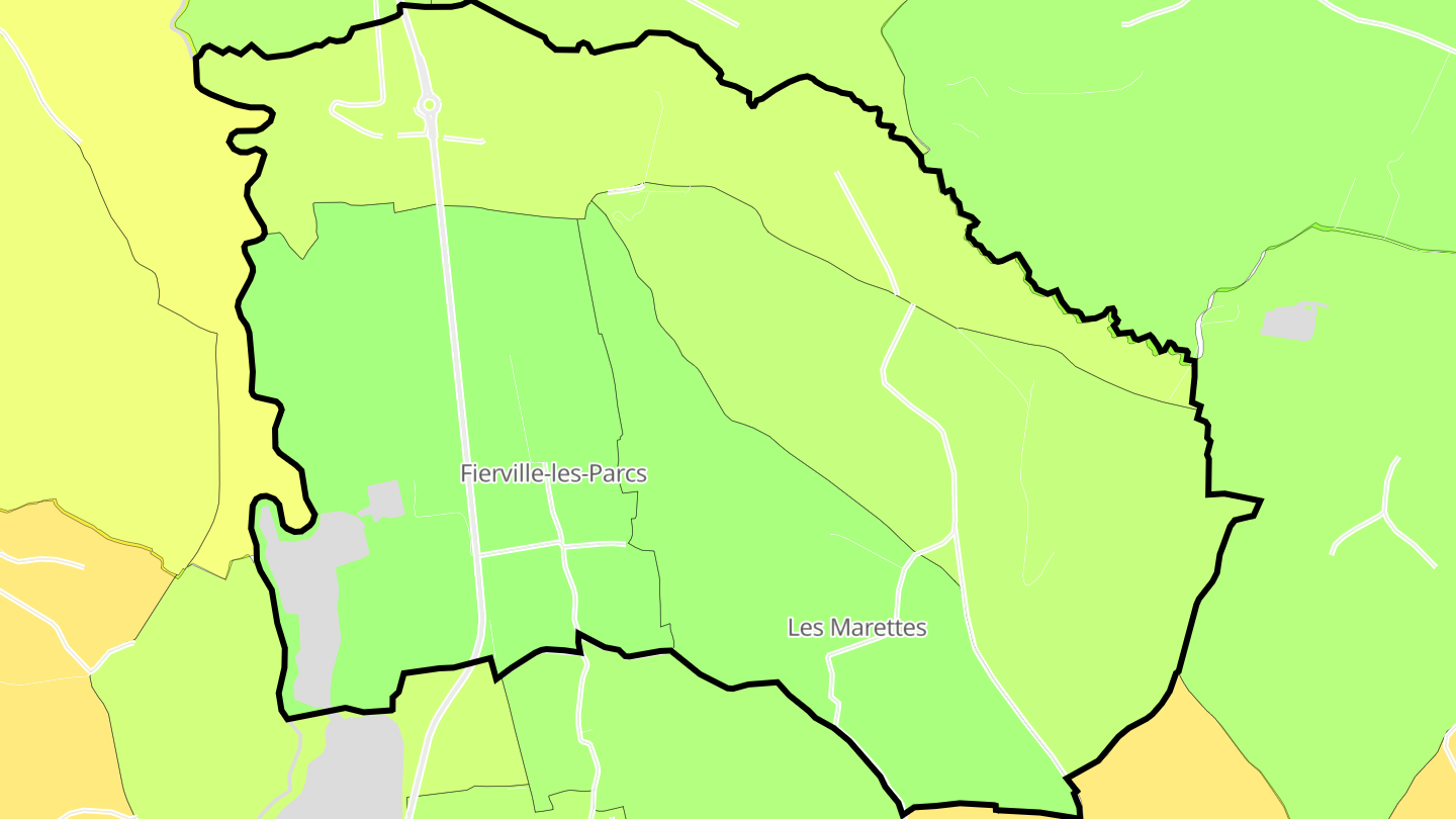 Carte des prix de l'immobilier Fierville-les-Parcs