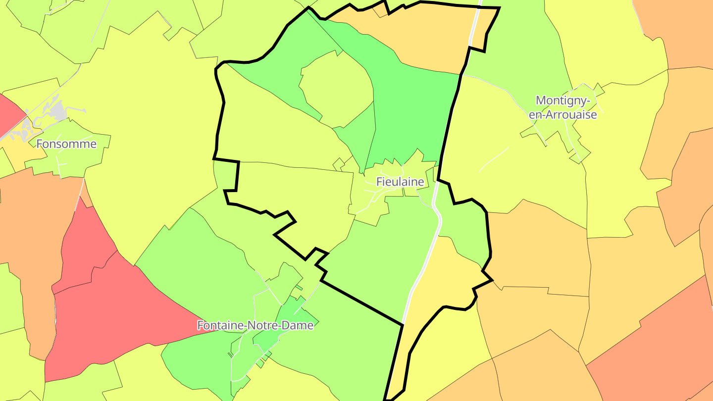 Carte des prix de l'immobilier Fieulaine