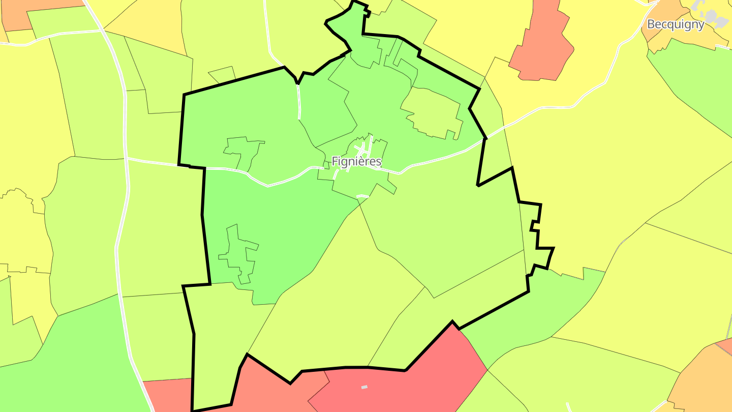 Carte des prix de l'immobilier Fignières