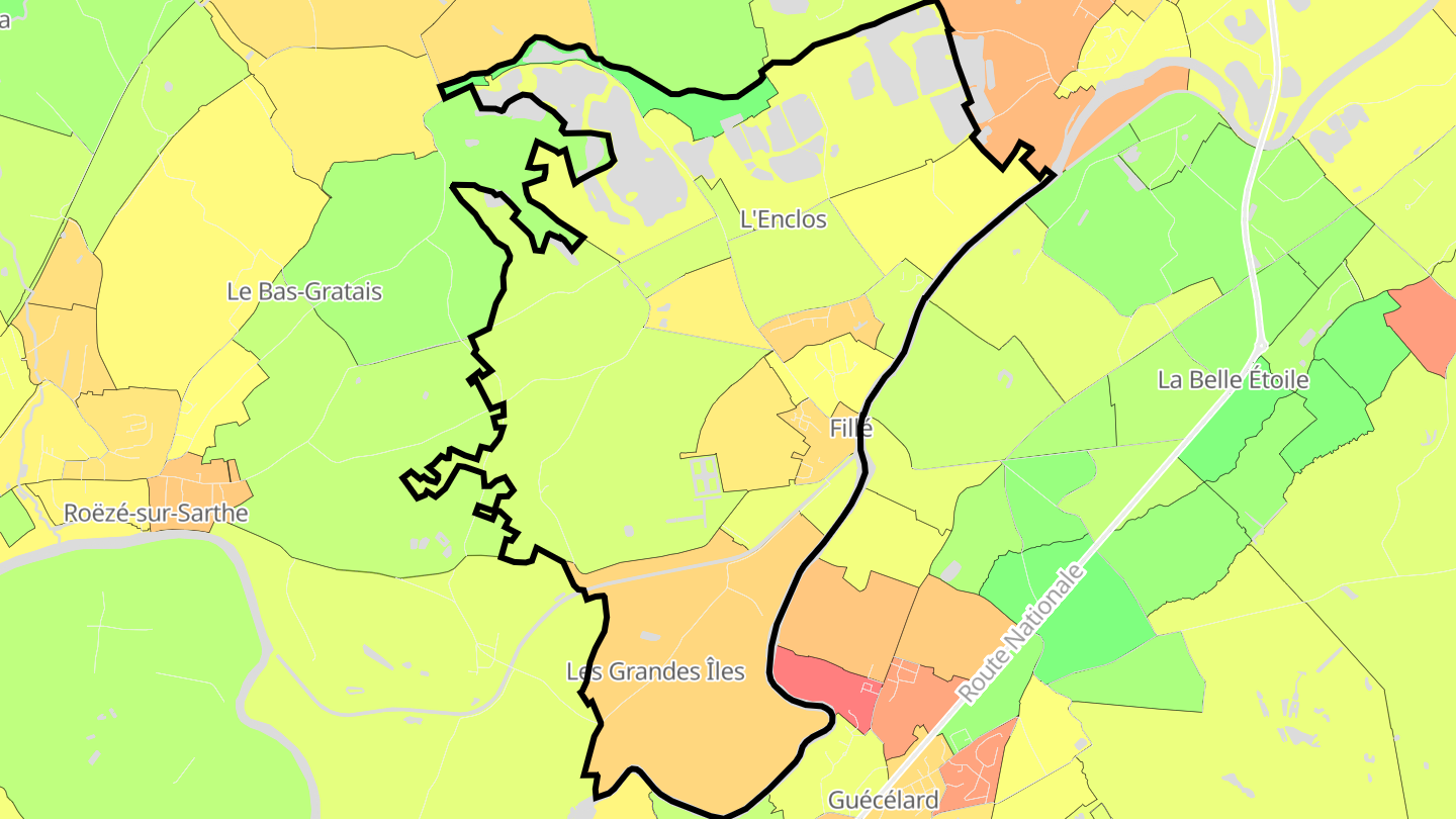Carte des prix de l'immobilier Fillé