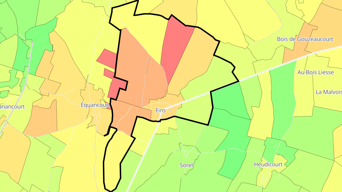 Carte des prix de l'immobilier Fins