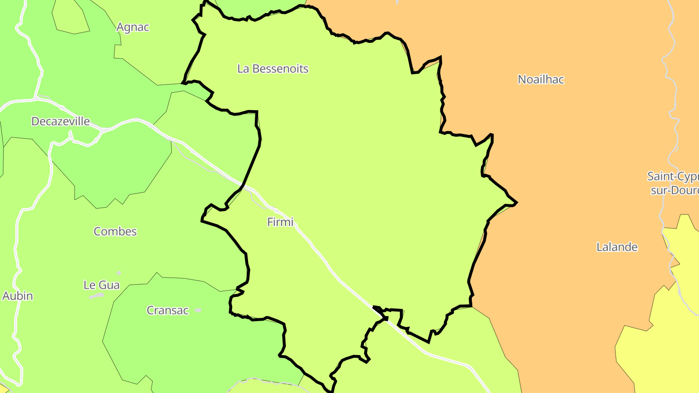 Carte des prix de l'immobilier Firmi