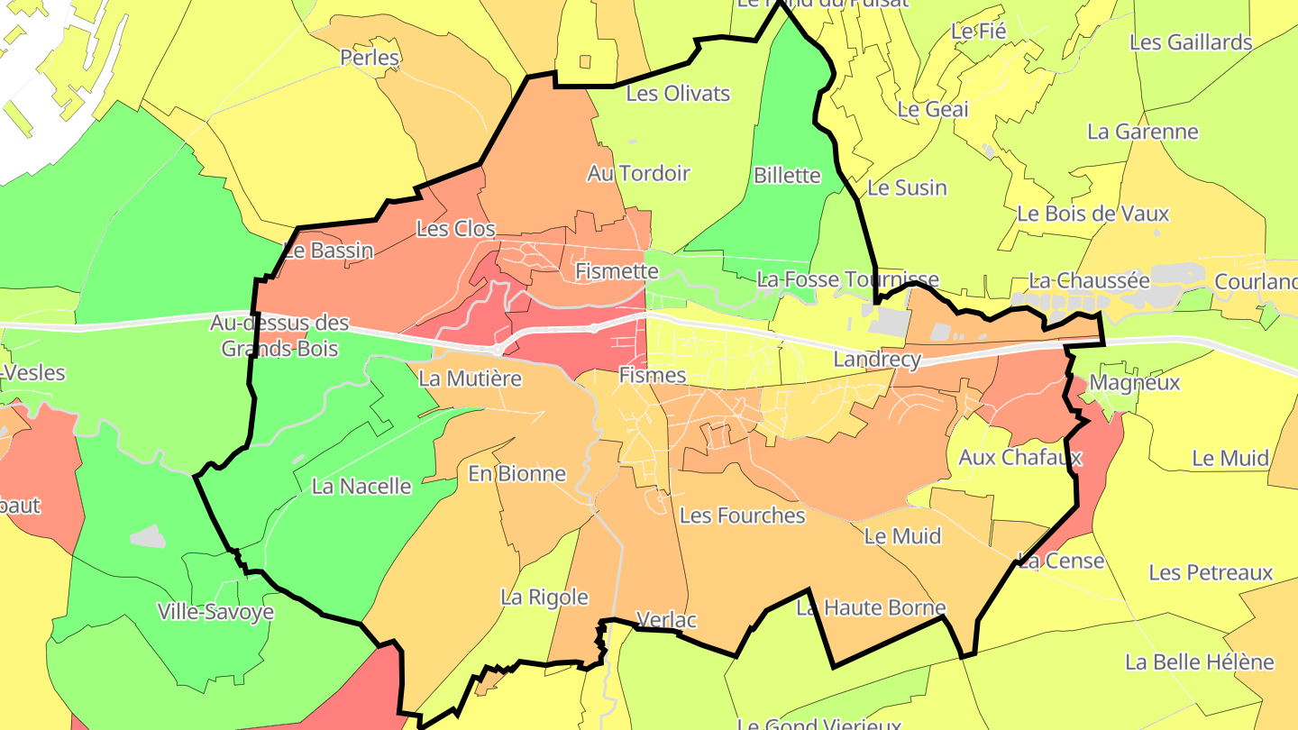 Carte des prix de l'immobilier Fismes