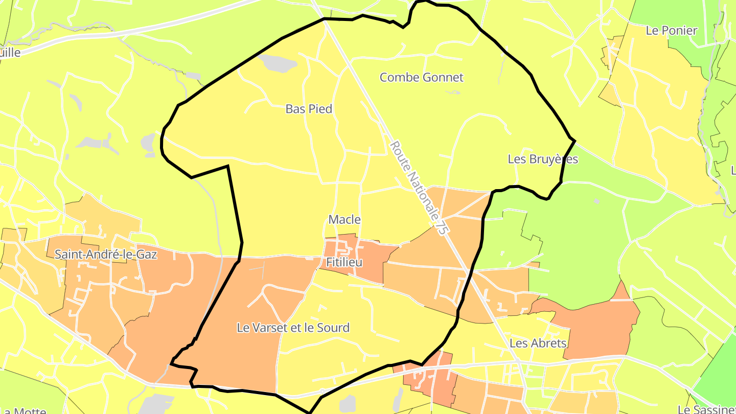 Carte des prix de l'immobilier Fitilieu