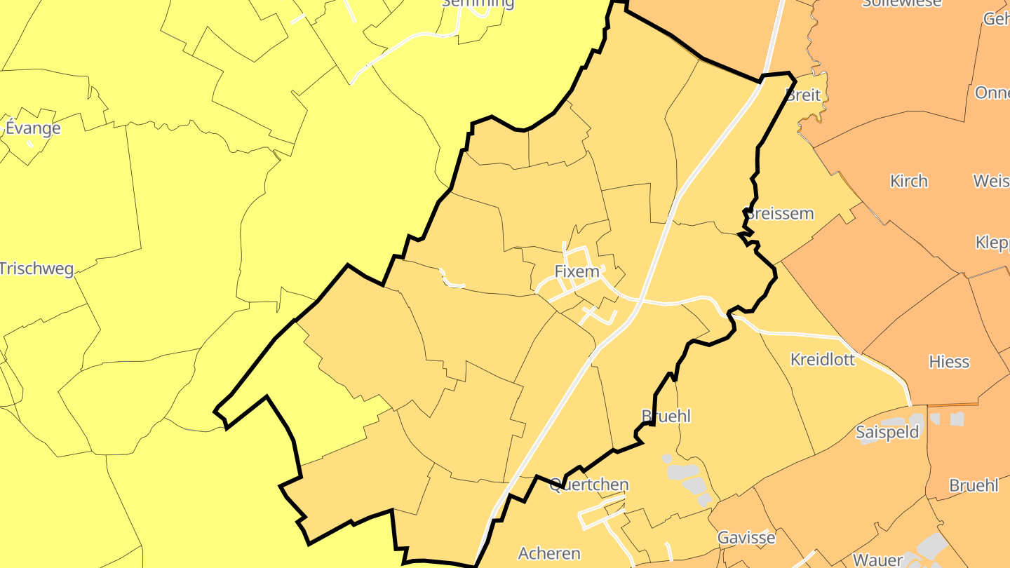 Carte des prix de l'immobilier Fixem