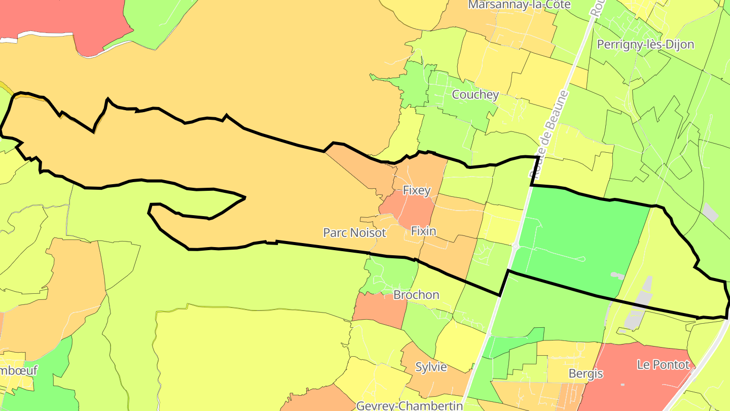 Carte des prix de l'immobilier Fixin