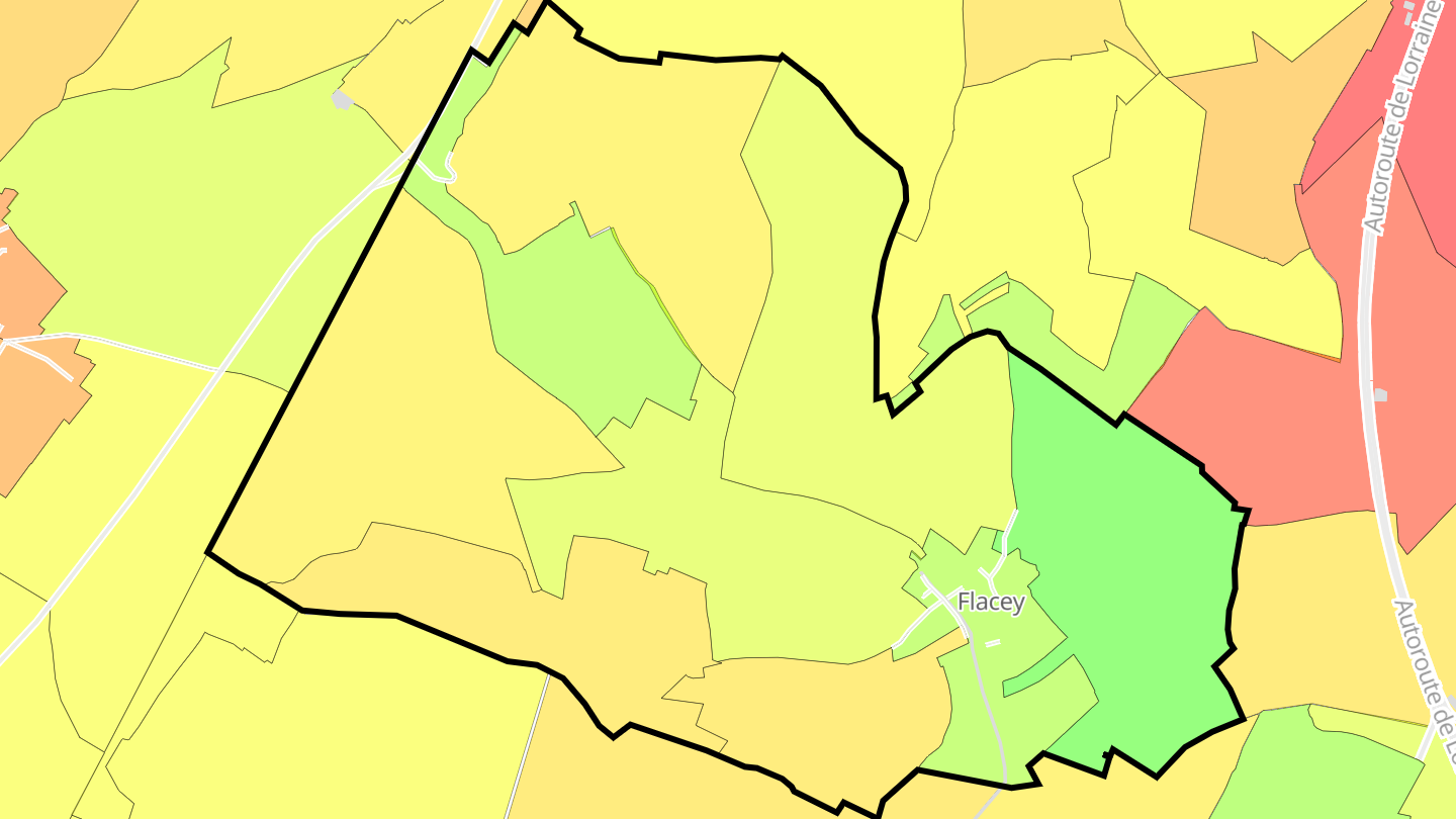Carte des prix de l'immobilier Flacey