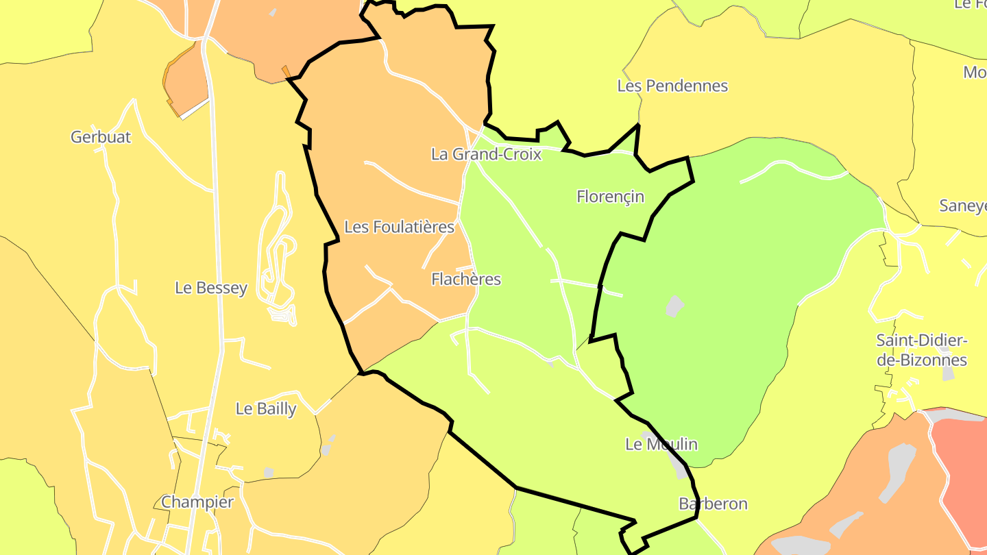 Carte des prix de l'immobilier Flachères