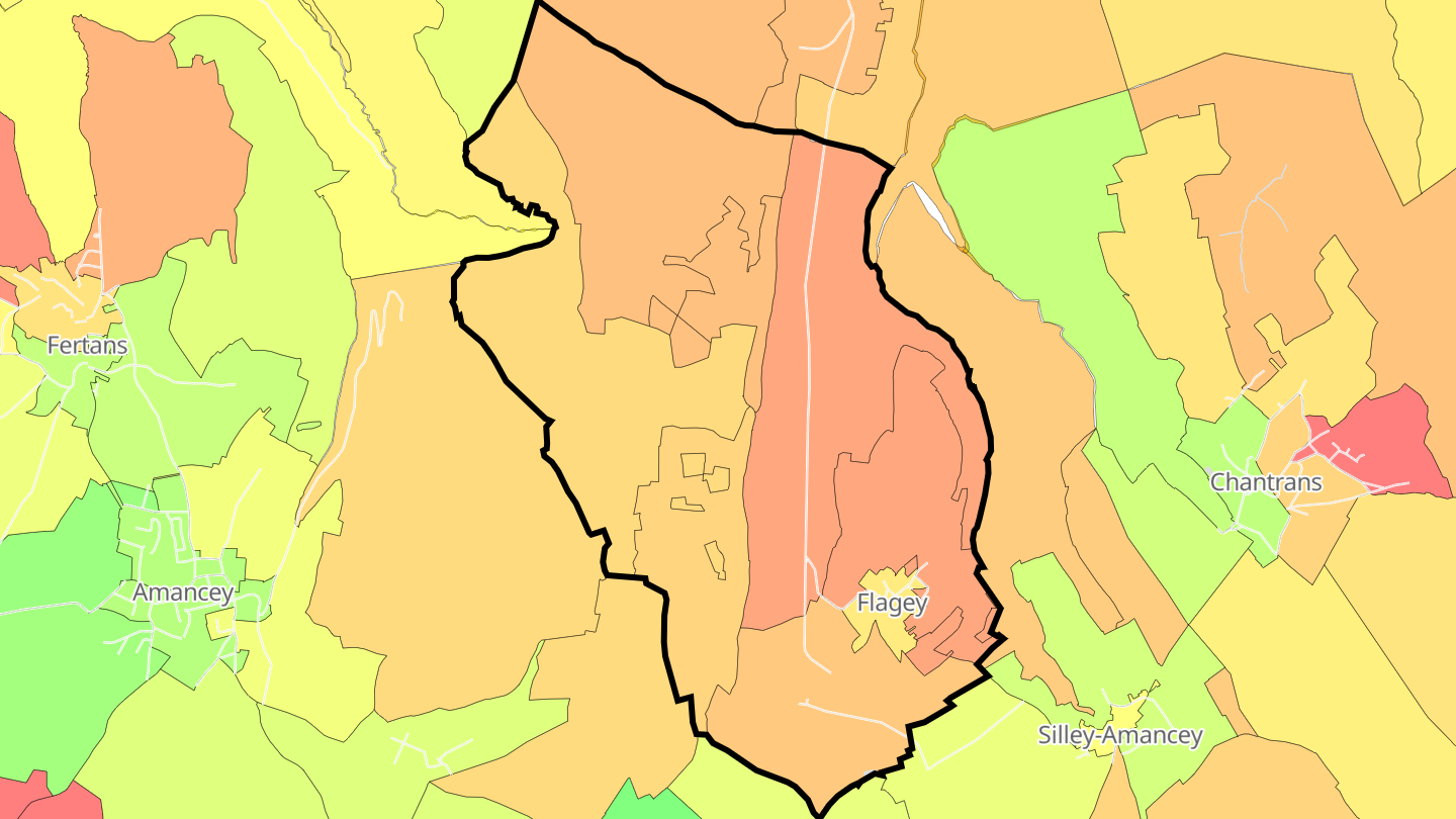 Carte des prix de l'immobilier Flagey