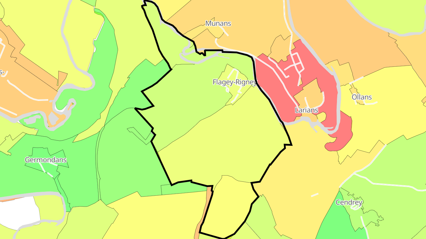 Carte des prix de l'immobilier Flagey-Rigney