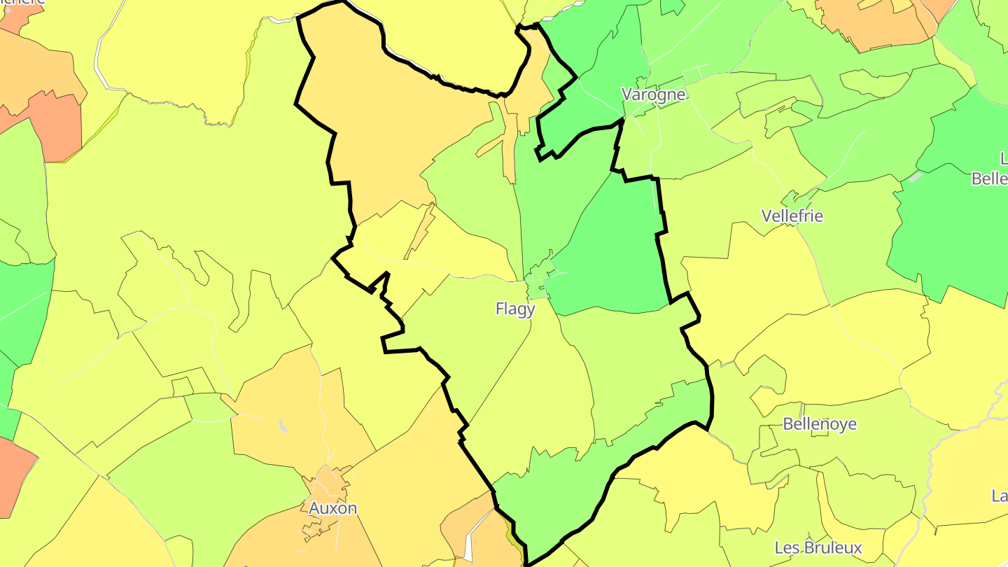 Carte des prix de l'immobilier Flagy