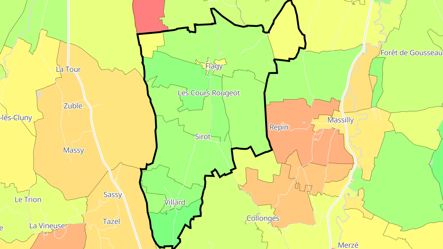 Carte des prix de l'immobilier Flagy