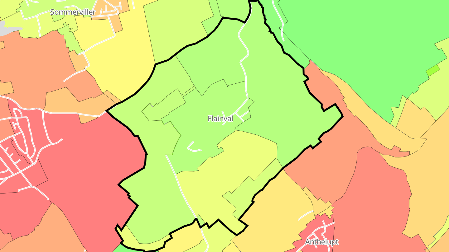 Carte des prix de l'immobilier Flainval