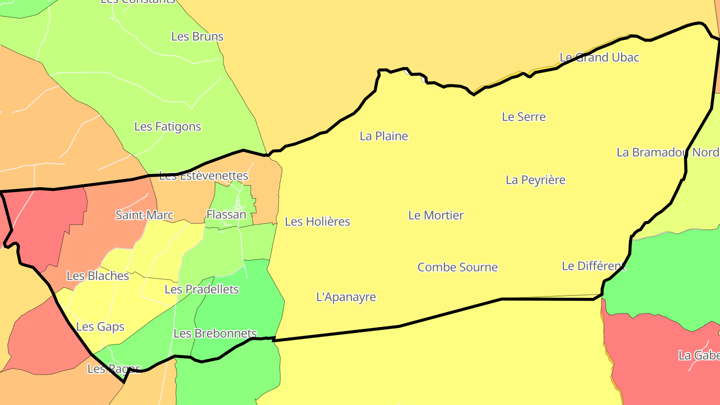 Carte des prix de l'immobilier Flassan