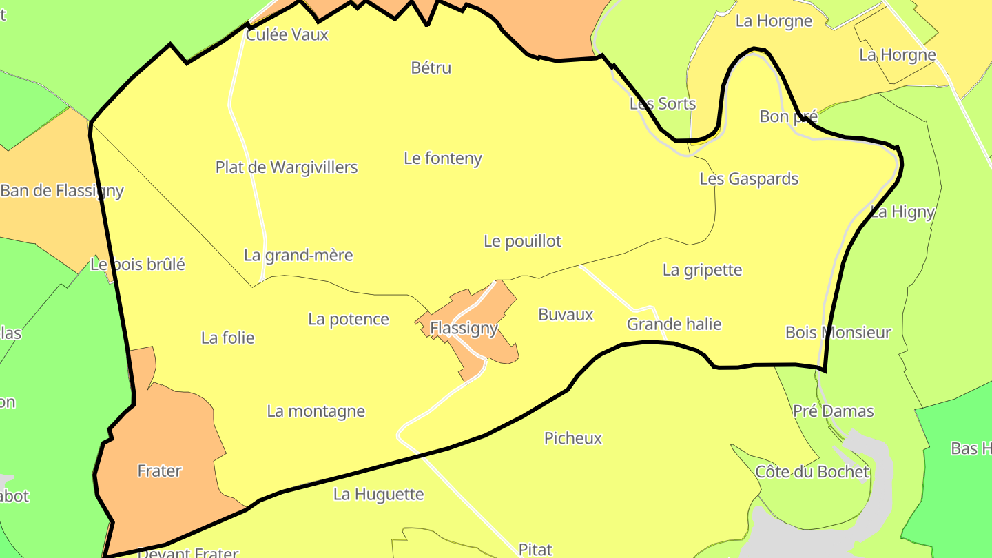 Carte des prix de l'immobilier Flassigny