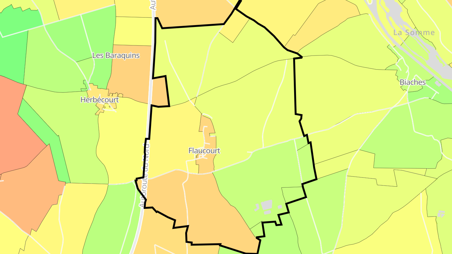 Carte des prix de l'immobilier Flaucourt