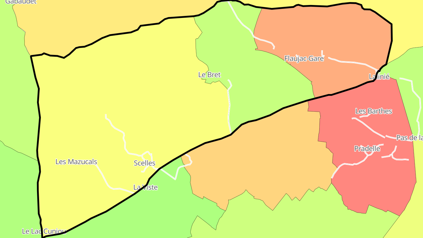 Carte des prix de l'immobilier Flaujac-Gare