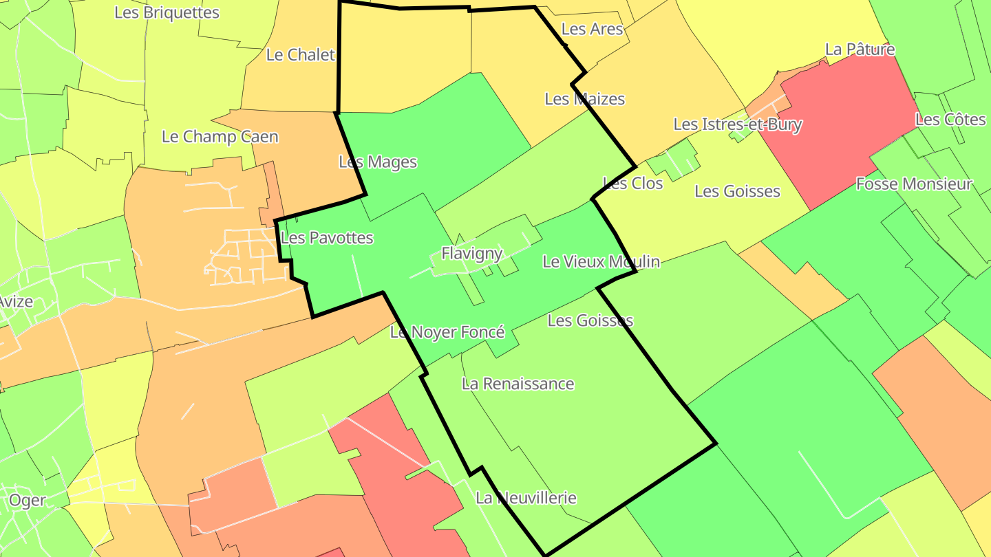 Carte des prix de l'immobilier Flavigny