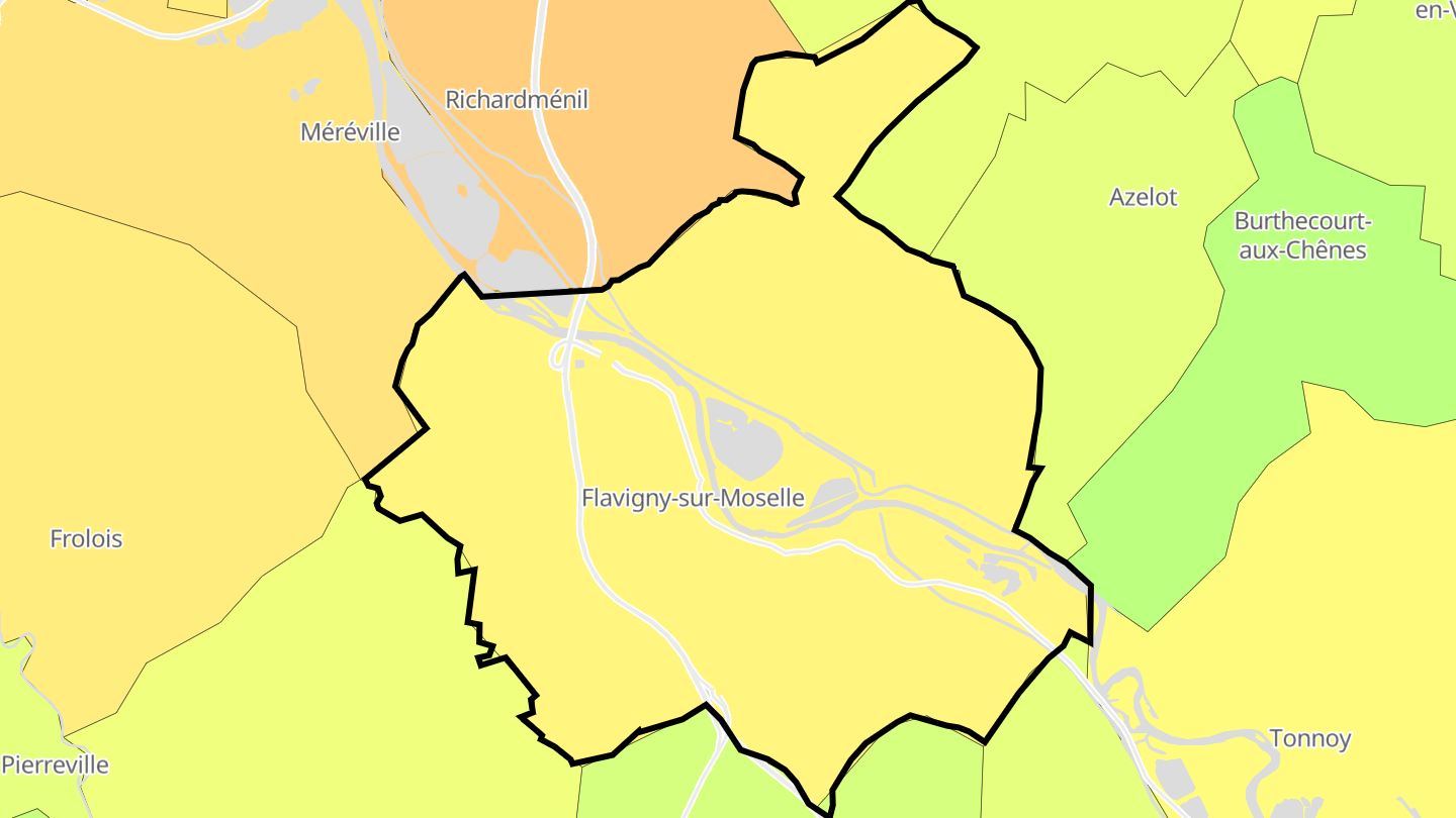 Carte des prix de l'immobilier Flavigny-sur-Moselle