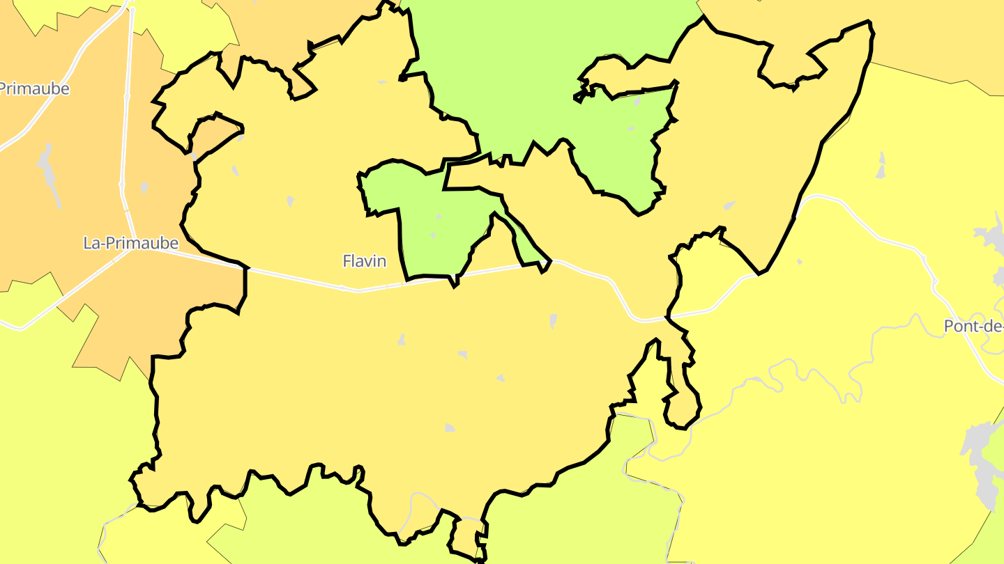 Carte des prix de l'immobilier Flavin